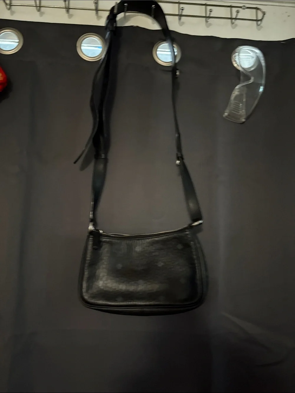 Minimalist Black Leather Crossbody Bag